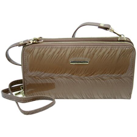 JENNIFER JONES NŐI BŐR PÉNZTÁRCA 5276-11 BÉZS LAKK - DUPLA REKESSZEL