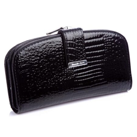 Jennifer Jones Női Bőr Pénztárca 5277-2 Fekete Lakk -