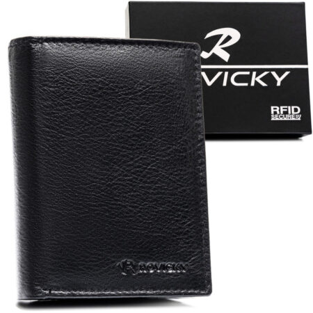 Rovicky Férfi Bőr Pénztárca -0800-RVD-0253 BLACK- Fekete