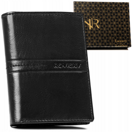 Rovicky Férfi Bőr Pénztárca -R-N4-GAT-8908 B+B- Fekete