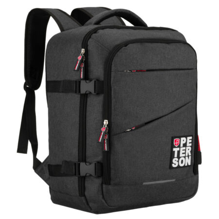 Peterson Utazó Hátizsák-PTN PLG-04-T BLACK+RED- Fekete Piros