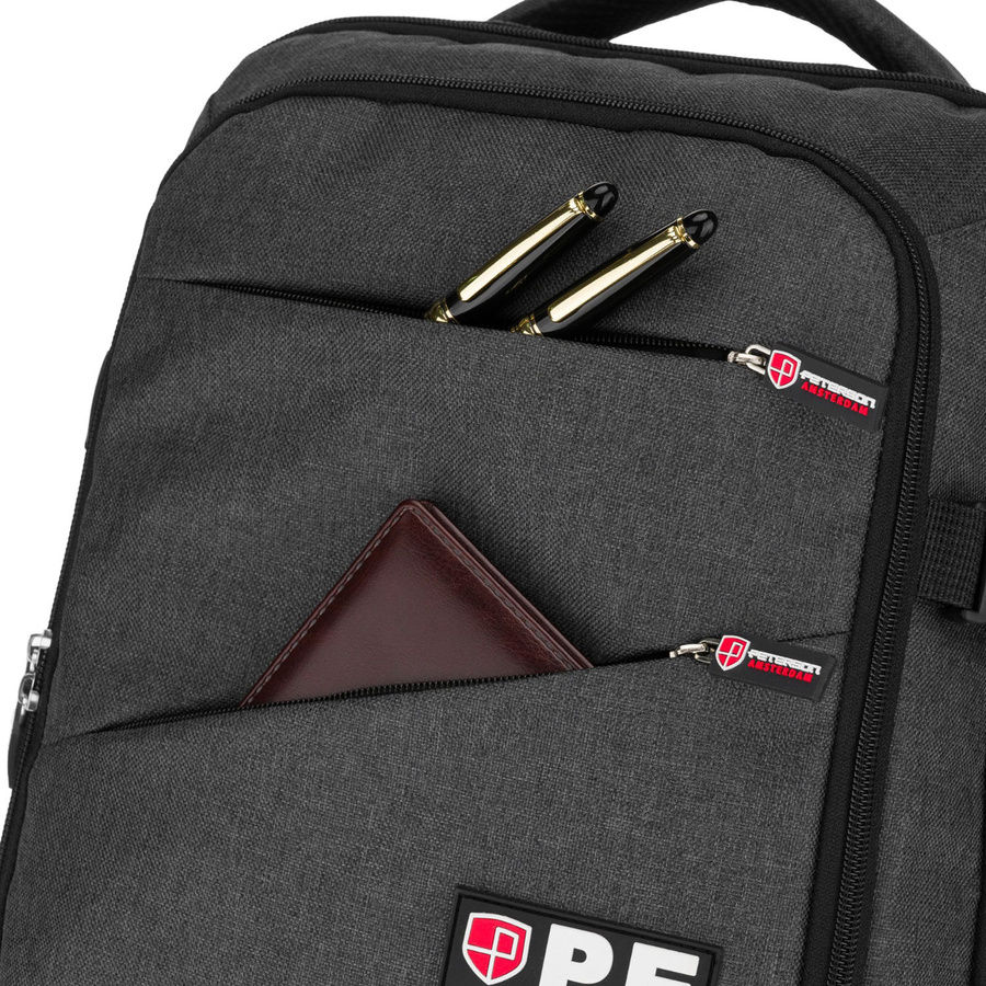 Peterson Utazó Hátizsák-PTN PLG-04-T BLACK+RED- Fekete Piros - Image 9
