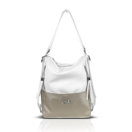 Zellia Női Válltáska/Hátizsáká Alakítható 22199 Fehér-Arany - Diamond -