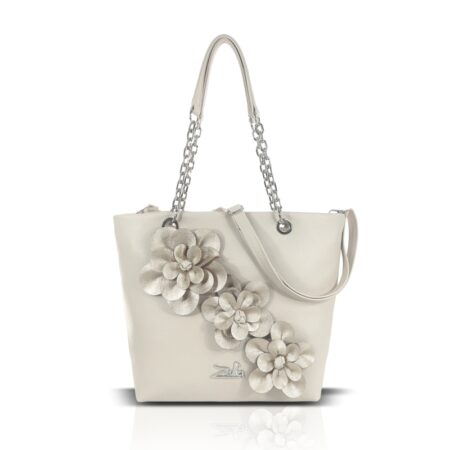 Zellia Női Válltáska 25134F Beige-Arany  - Virág Dísszel -