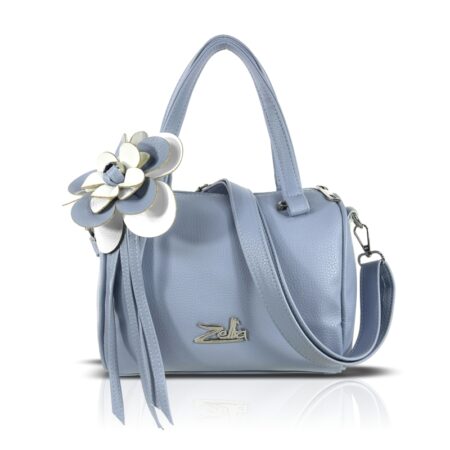 Zellia Női Kézitáska 26024F Baba Kék-Fehér - Virág Dísszel -