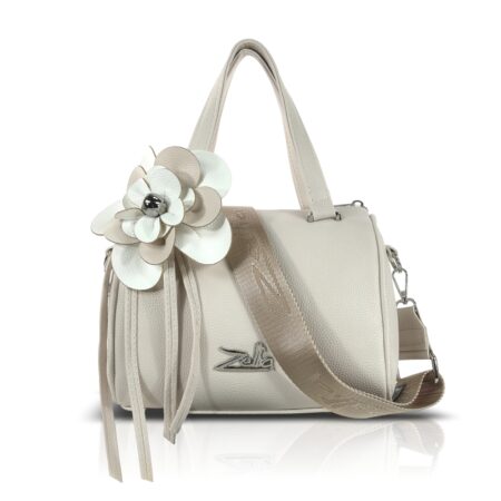 Zellia Női Kézitáska 26024F Beige-Fehér - Virág Dísszel -