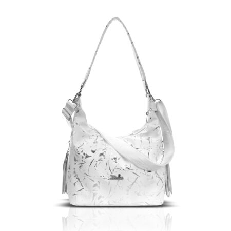 Zellia Női Válltáska Zlb251 Fehér-Ezüst - Leaf -