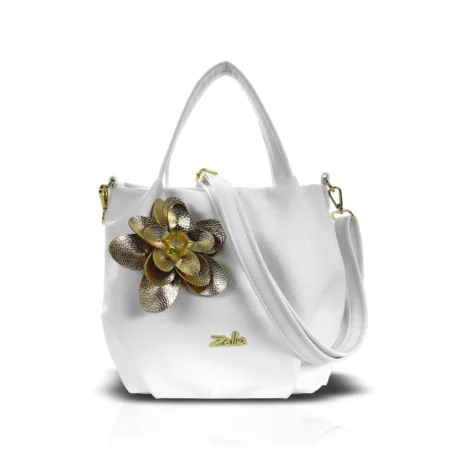 Zellia Női Válltáska Zlb324-F Fehér - Virág Dísszel -