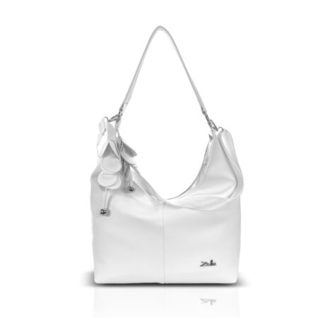 Zellia Női Válltáska Zlb407-F Fehér-Ezüst - Virág Dísszel -
