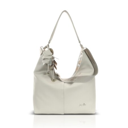 Zellia Női Válltáska Zlb407-F Beige - Virág Dísszel -