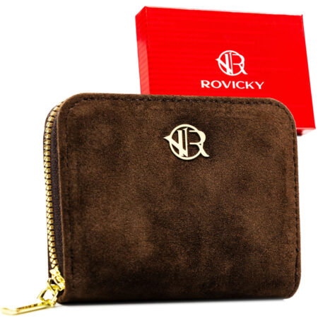 Rovicky Női Pénztárca Echo Bőr-Velúr- R-PRK-02-U1-6420-BRO- Barna