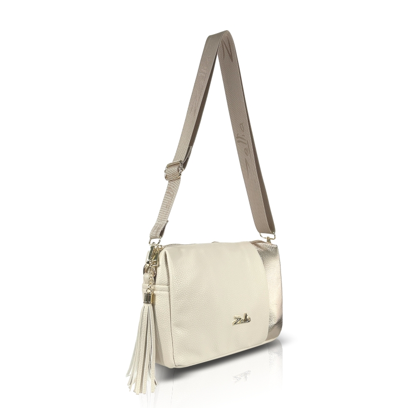 Zellia Női Oldaltáska Zlb210 Beige-Arany - Bari - - Image 3