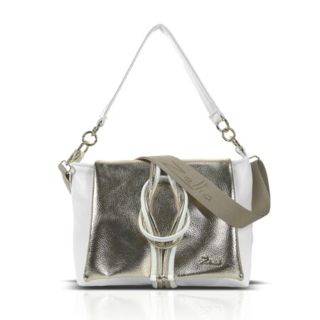 Zellia Női Oldaltáska Zlb306 Fehér-Arany