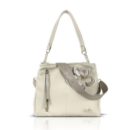Zellia Női Válltáska Zlb424F Beige-Arany - Virág Dísszel -