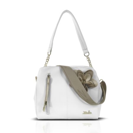 Zellia Női Válltáska Zlb424F Fehér-Arany - Virág Dísszel -