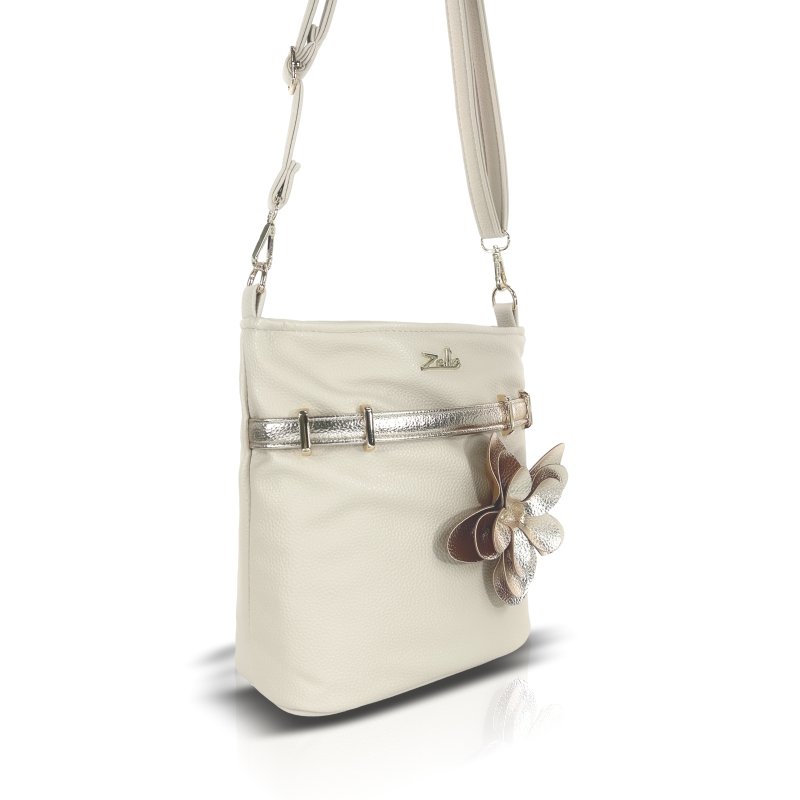Zellia Női Oldaltáska Zlb431F Beige-Arany - Virág Dísszel - - Image 3
