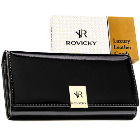 Rovicky Női Bőr Pénztárca - RH-24A-1-SH-R BLACK- Fekete