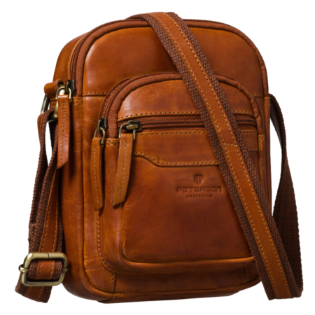 Peterson Férfi Bőr Oldaltáska -PTN M23-COW-COGNAC