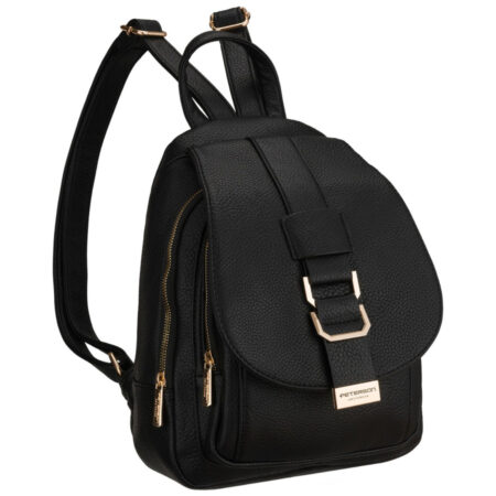 Peterson Női  Eco Bőr Hátizsák - PTN MBP-04-F19-BLACK- Fekete