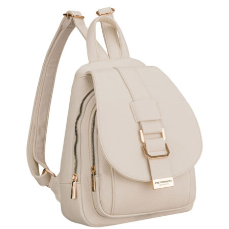 Peterson Női  Eco Bőr Hátizsák - PTN MBP-04-F19-L. BEIGE- Világos Bézs