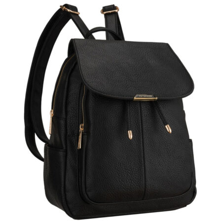 Peterson Női  Eco Bőr Hátizsák - PTN MBP-10-F19-BLACK- Fekete