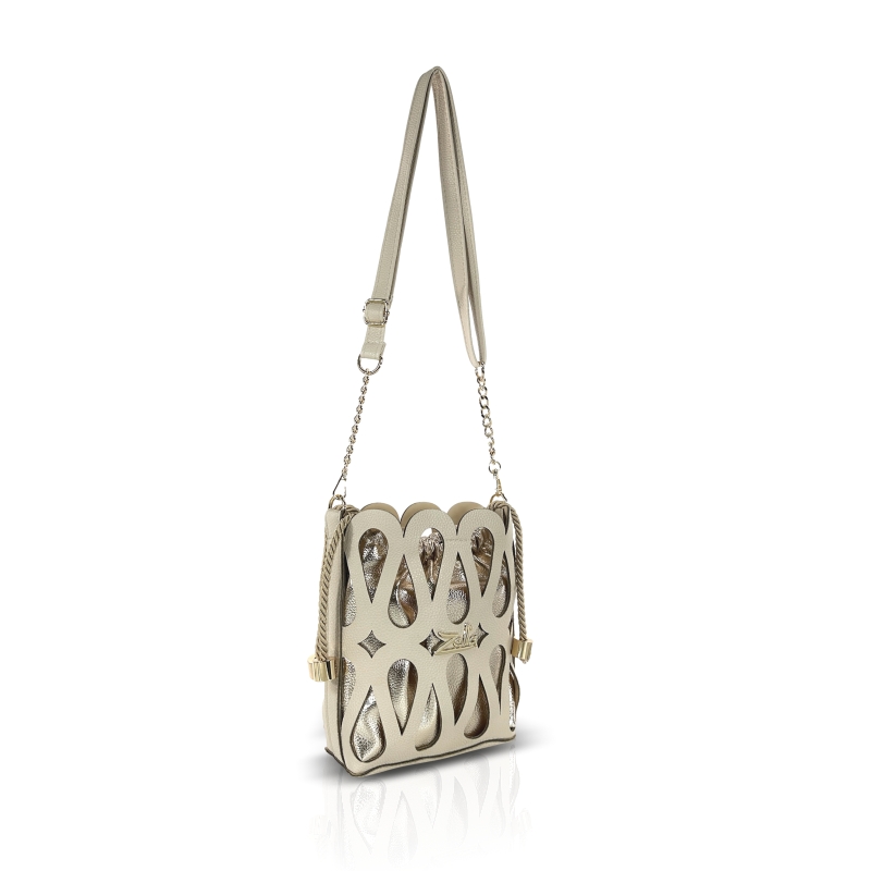 Zellia Női Oldaltáska 26040 Beige-Arany - Image 4