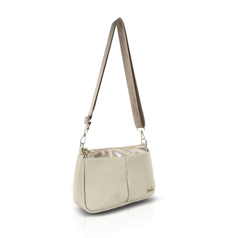 Zellia Női Oldaltáska Zlb336 Beige-Arany - Bari - - Image 3