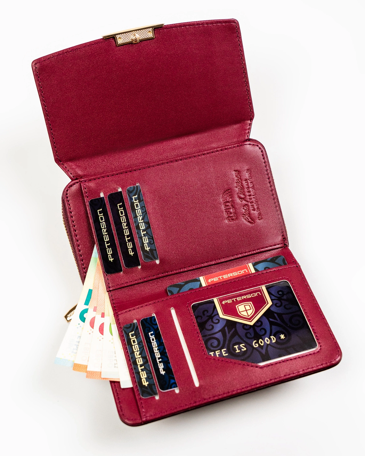 Peterson Női Eco Bőr Pénztárca -PTN 001-HN6-2530 PLU- Lila - Image 3