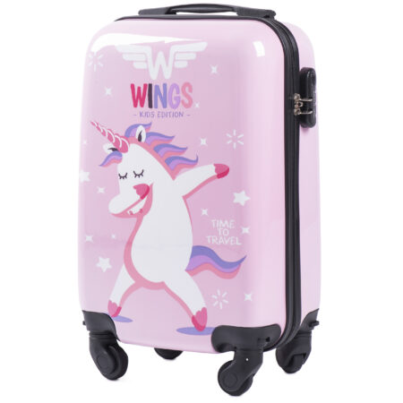 Wings Bőrönd -PC-KD01 UNICORN Mintás- Pink- Levehető Kerékkel - 44 x 32 x 19 Cm