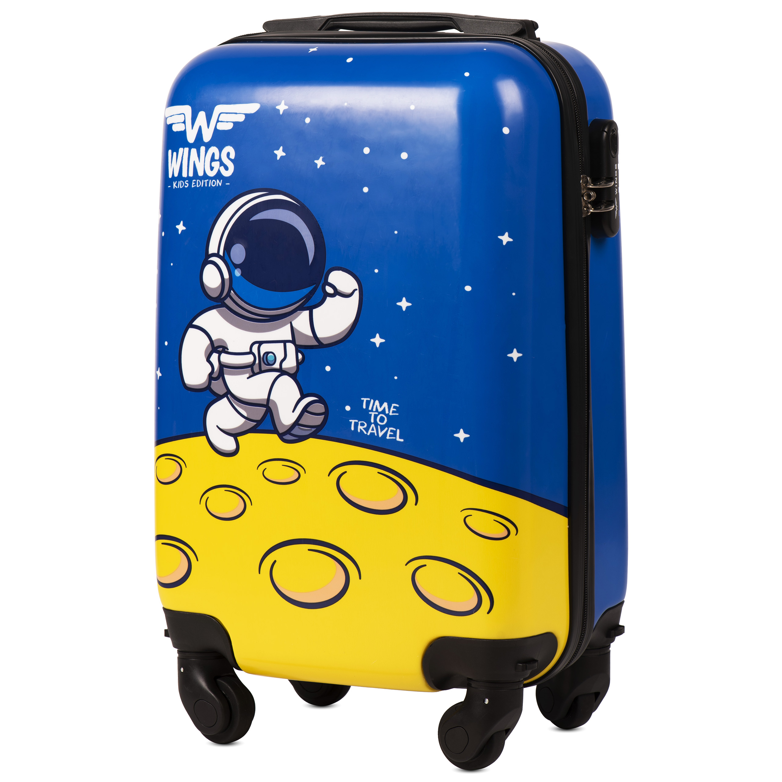 Wings Bőrönd -PC-KD01 ASTRONAUT Mintás- Kék- Levehető Kerékkel - 44 x 32 x 19 Cm