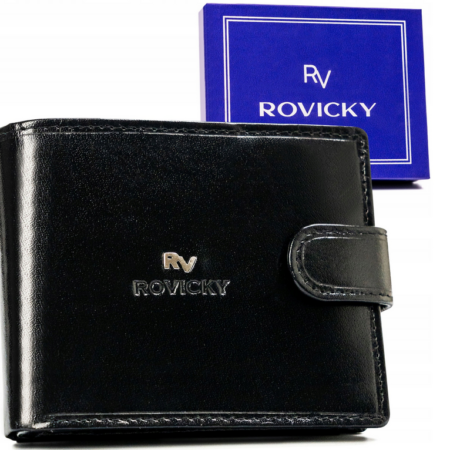Rovicky Férfi Bőr Pénztárca -RV-70616-9-BCA BLACK- Fekete