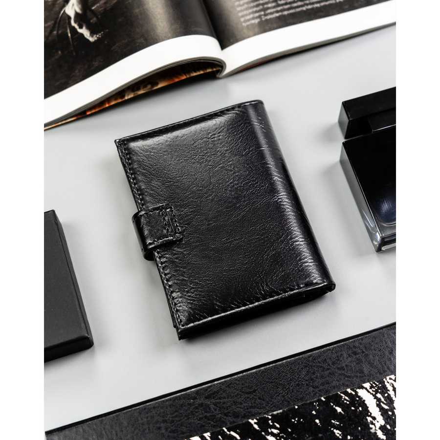 Cavaldi Férfi Eco Bőr Pénztárca - F18-072W-BL-BLACK -Fekete - Image 4