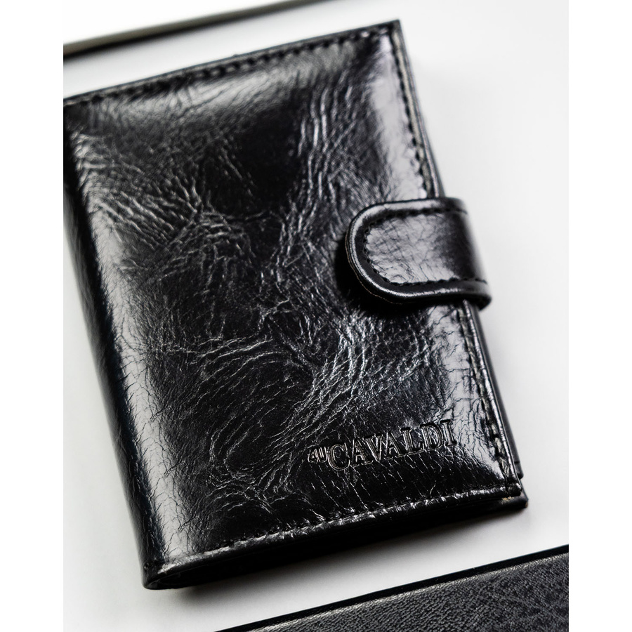 Cavaldi Férfi Eco Bőr Pénztárca - F18-072W-BL-BLACK -Fekete - Image 3