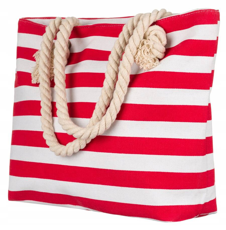 Női shopper strand táska -304-0682 RED- Piros - Image 3