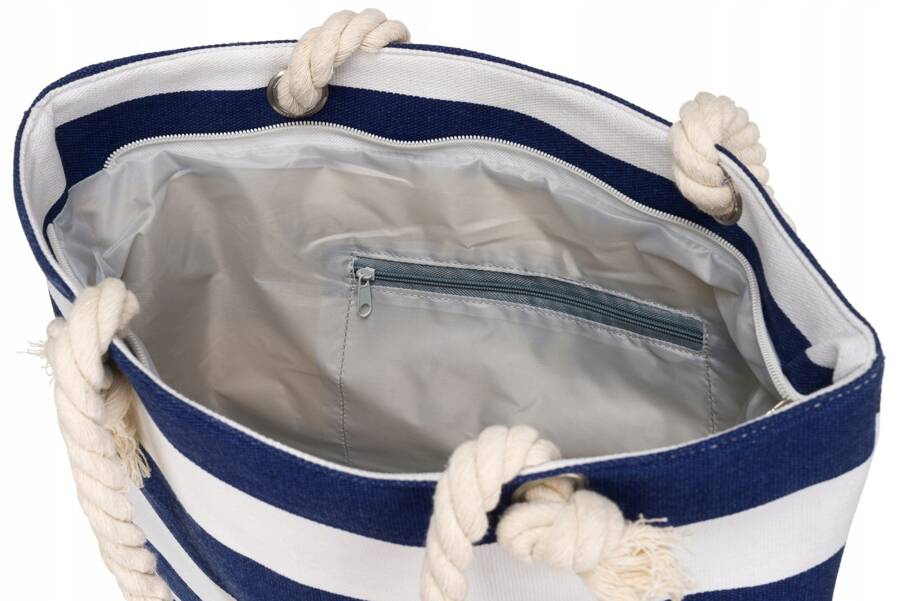 Női shopper strand táska -FB01-BIG STRAPS-0699- Kék - Image 5
