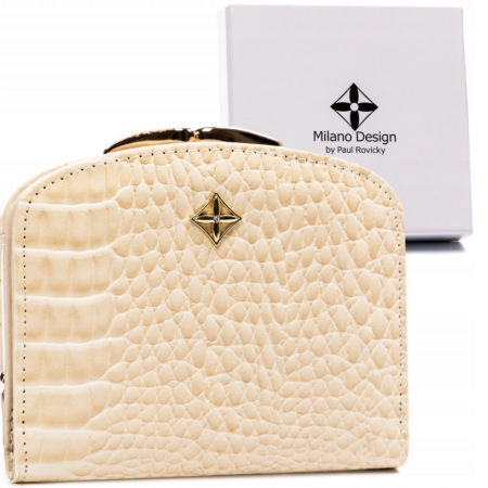 Milano Design Női Eco Bőr Pénztárca -SF-1830-JM-2635 BEIGE- Bézs