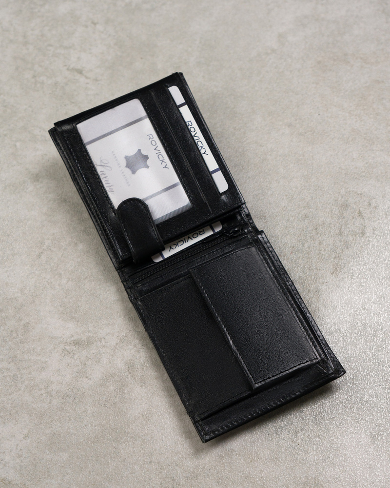 Cavaldi Férfi Bőr Pénztárca -0002-P-BS-RFID-9310- Fekete- - Image 5