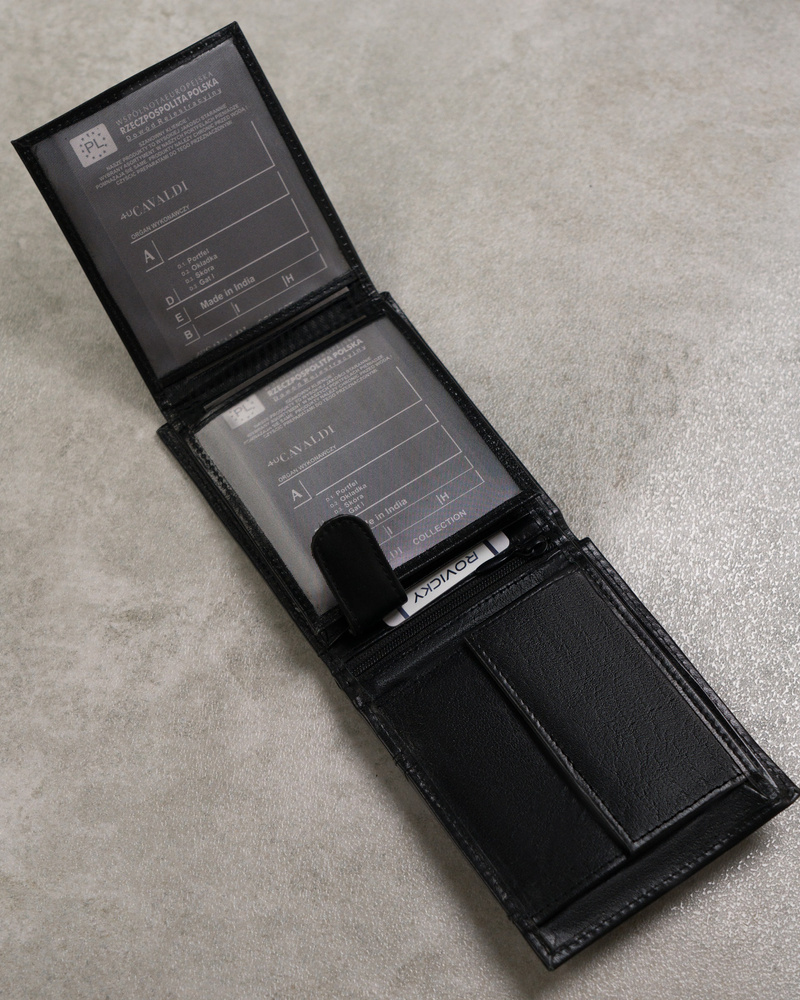 Cavaldi Férfi Bőr Pénztárca -0002-P-BS-RFID-9310- Fekete- - Image 9