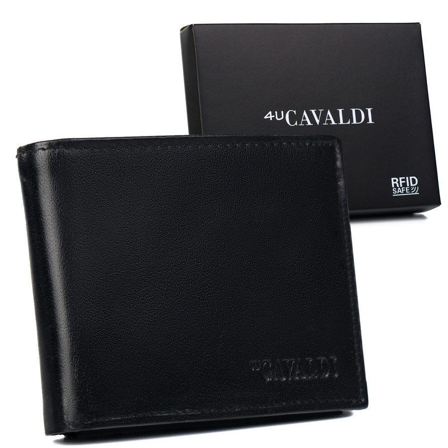 Cavaldi Férfi Bőr Pénztárca -0002-P-BS-RFID-9310- Fekete-
