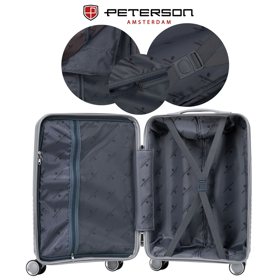 Peterson Kézipoggyász -PTN PP-09-WL-1587 G -Szürke- 70 x 47 x 29 cm - Image 8