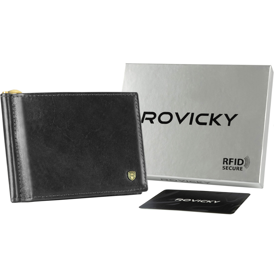 Rovicky Férfi Bőr Kártyatartó -N1908-RVT-9799 FEKETE-