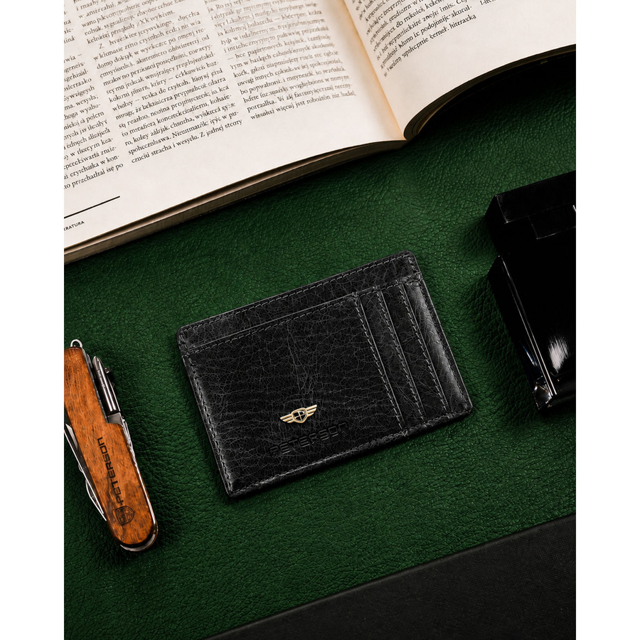Peterson Férfi Bőr Kártyatartó -PTN CC-224-BMVT BLACK - Fekete - Image 2