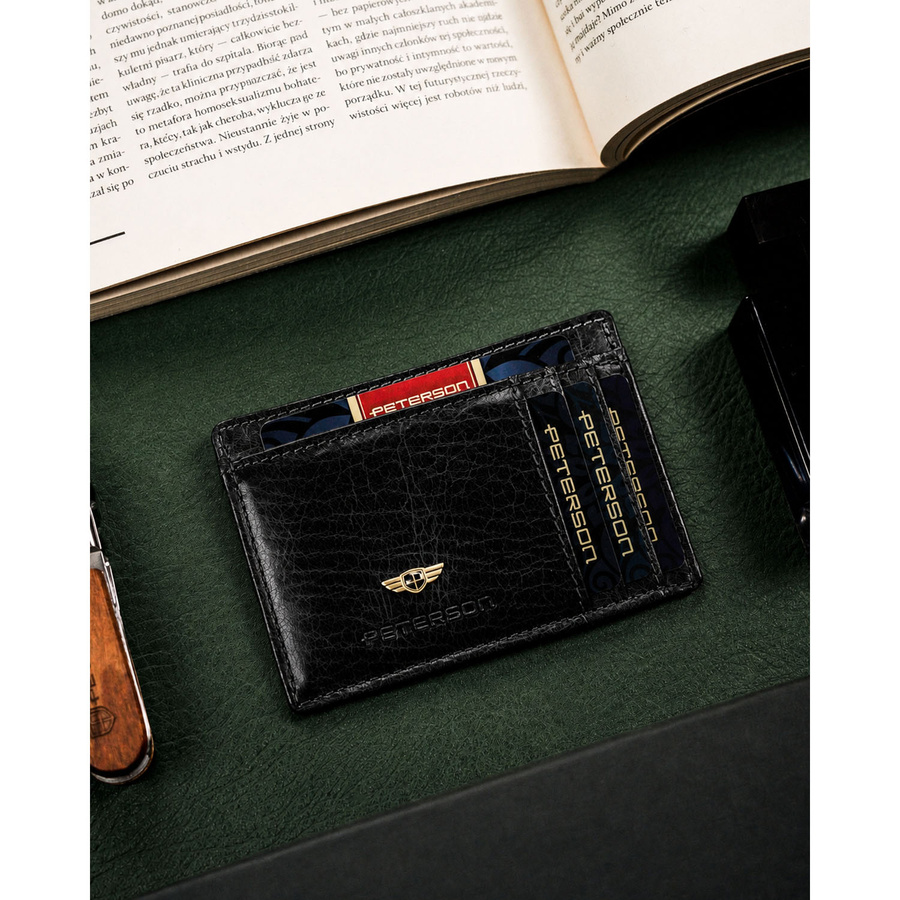 Peterson Férfi Bőr Kártyatartó -PTN CC-224-BMVT BLACK - Fekete - Image 4