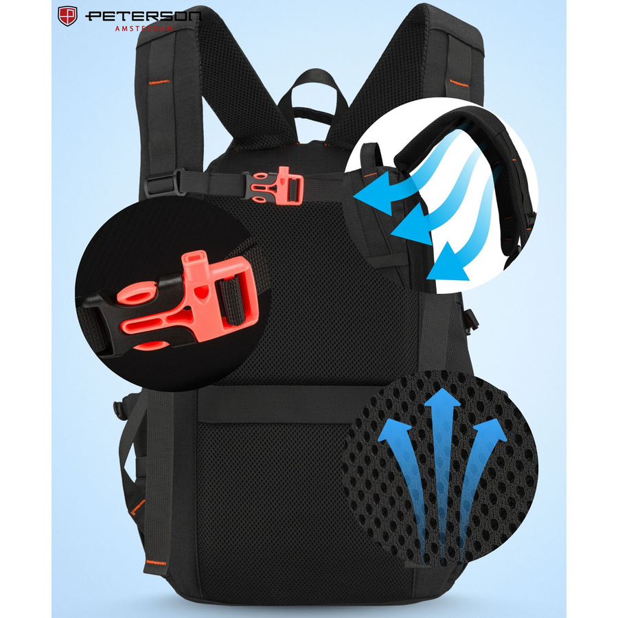 Peterson Hátizsák -PTN JPSP-01-4972-BLACK- Fekete - Image 9