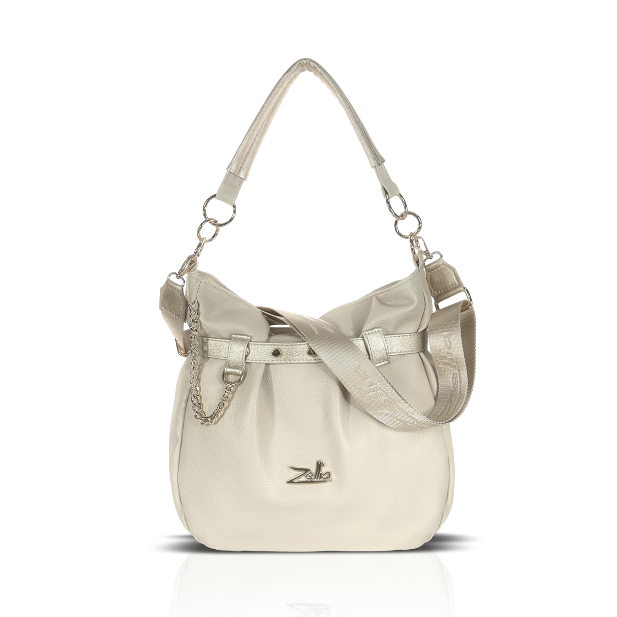 Zellia Női Válltáska 25017 Beige-Arany