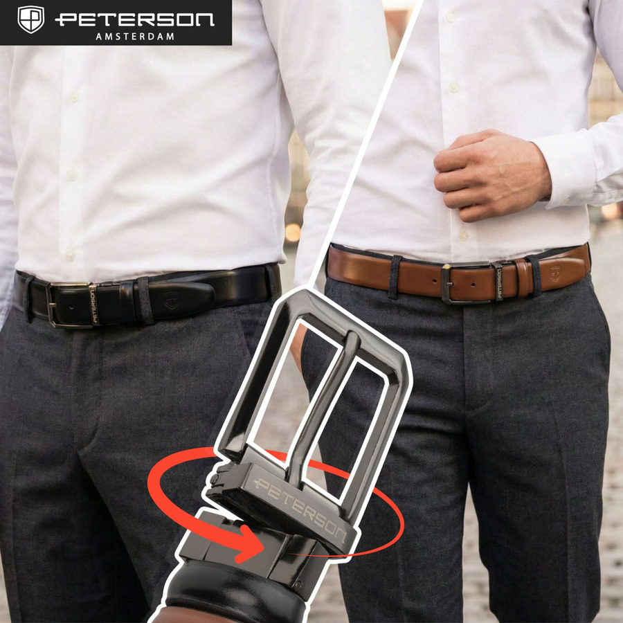 Peterson Férfi Bőr Szett Pénztárca & Őv Ptn N992L-135-Lk-Bw - Image 11