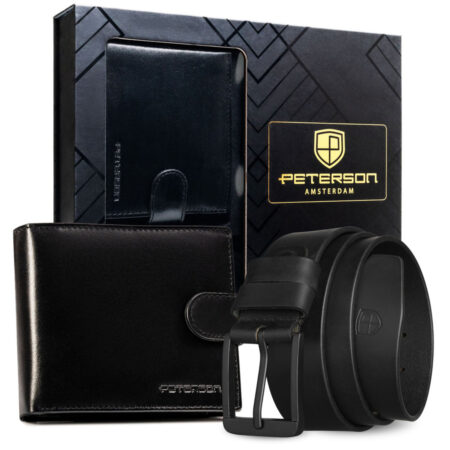 Peterson Férfi Bőr Szett Pénztárca & Őv Ptn N992L-135-Wk-Bw