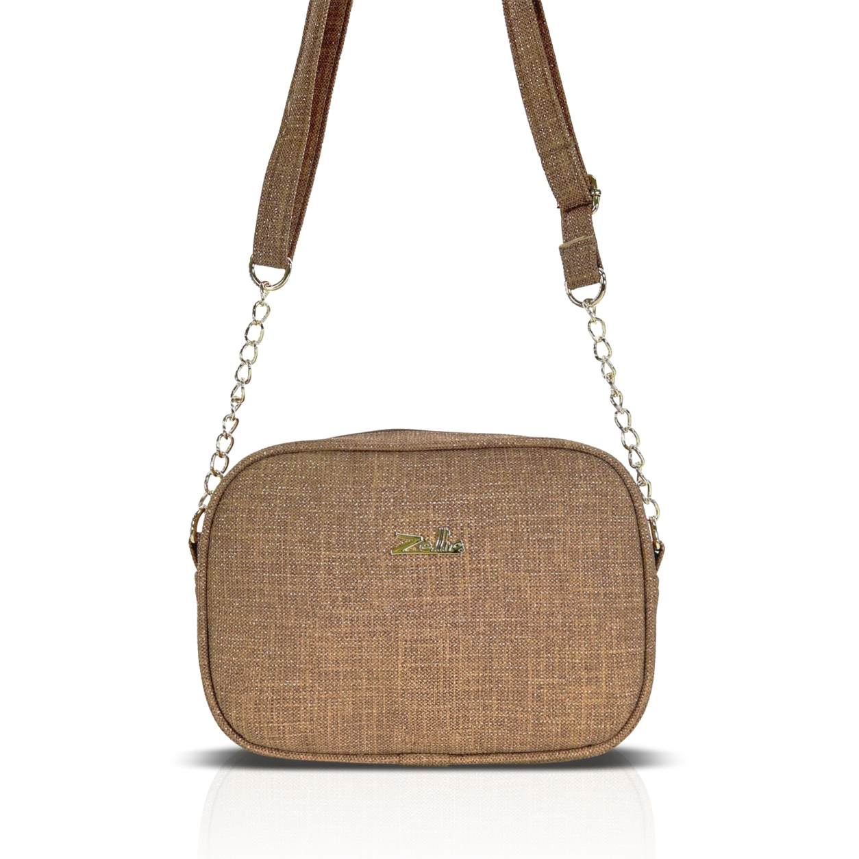 Zellia Női Oldaltáska Zlb202 Camel - Shimmer - - Image 2
