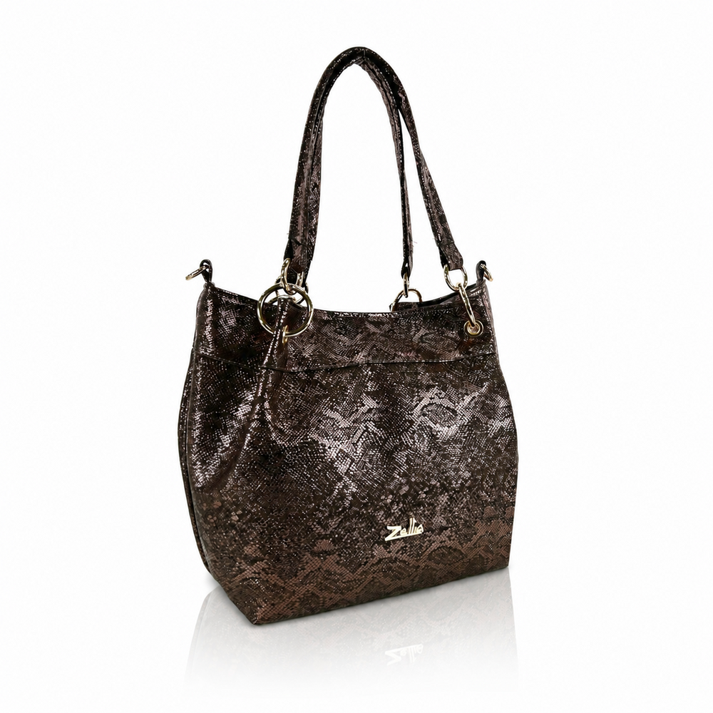 Zellia Női Válltáska Zlb475 Barna - Python - - Image 2