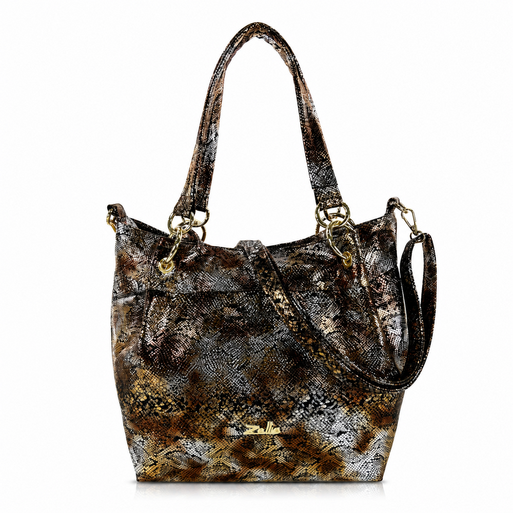 Zellia Női Válltáska Zlb475 Bronz-Fekete - Python -